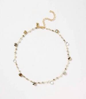 NEW NATIVE GEM women's beaded gemstone necklace in metallic